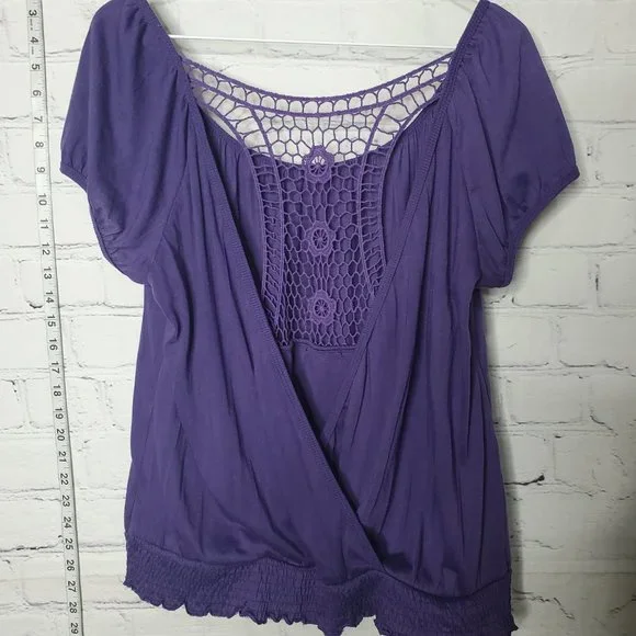 Eye Candy Women's Purple Blouse - Picture 2 of 6